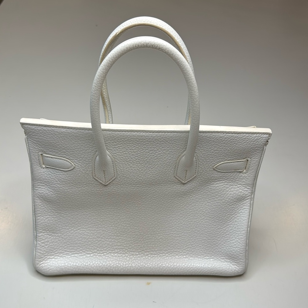 Hermès Birkin 30 in White Clemence Leather w/ Palladium hardware - Picture 7 of 17